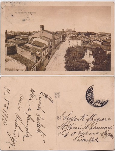 Cartolina udine via - cartolina,
